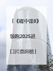 《碟中谍8》领跑2025进口片票房榜