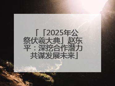 「2025年公祭伏羲大典」赵东平：深挖合作潜力 共谋发展未来