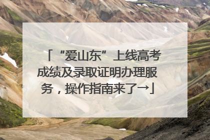 “爱山东”上线高考成绩及录取证明办理服务，操作指南来了→