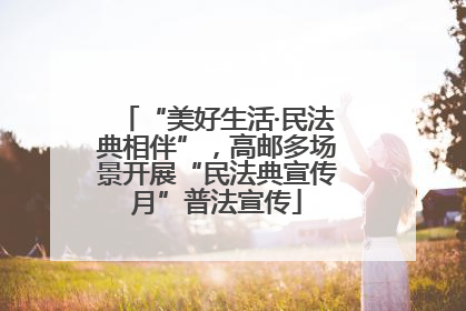 “美好生活·民法典相伴”，高邮多场景开展“民法典宣传月”普法宣传