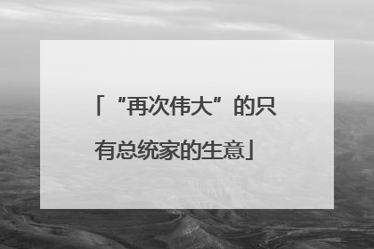 “再次伟大”的只有总统家的生意
