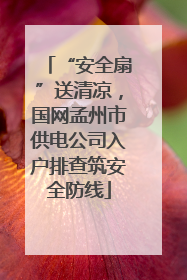 “安全扇”送清凉，国网孟州市供电公司入户排查筑安全防线