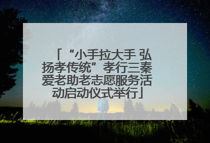 “小手拉大手 弘扬孝传统”孝行三秦爱老助老志愿服务活动启动仪式举行