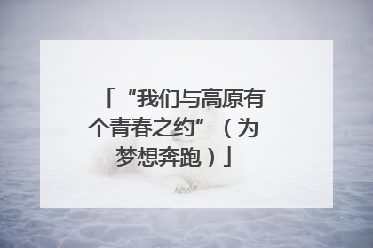 “我们与高原有个青春之约”（为梦想奔跑）