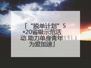 “脱单计划”5•20省级示范活动 助力单身青年为爱加速