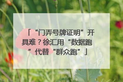 “门弄号牌证明”开具难？徐汇用“数据跑”代替“群众跑”