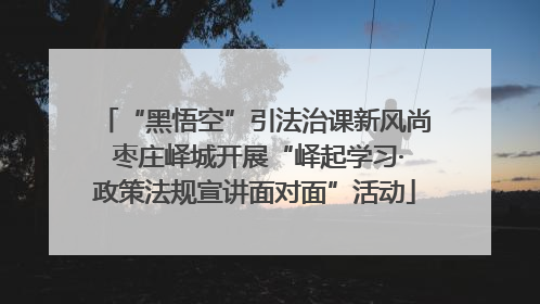 “黑悟空”引法治课新风尚 枣庄峄城开展“峄起学习·政策法规宣讲面对面”活动