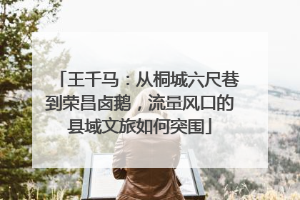 王千马：从桐城六尺巷到荣昌卤鹅，流量风口的县域文旅如何突围