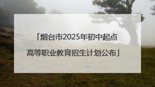 烟台市2025年初中起点高等职业教育招生计划公布