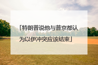 特朗普说他与普京都认为以伊冲突应该结束