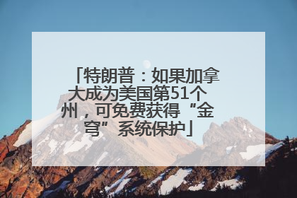特朗普：如果加拿大成为美国第51个州，可免费获得“金穹”系统保护