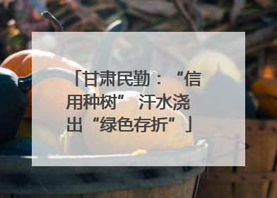 甘肃民勤：“信用种树” 汗水浇出“绿色存折”