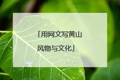 用网文写黄山风物与文化