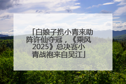 白娘子携小青来助阵许仙夺冠，《乘风2025》总决赛小青战袍来自吴江