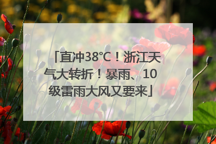 直冲38℃！浙江天气大转折！暴雨、10级雷雨大风又要来