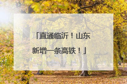 直通临沂！山东新增一条高铁！