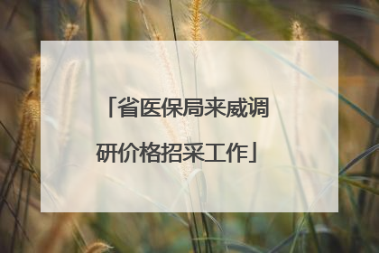 省医保局来威调研价格招采工作