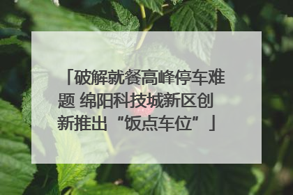 破解就餐高峰停车难题 绵阳科技城新区创新推出“饭点车位”