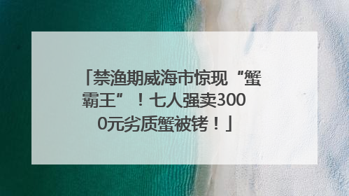 禁渔期威海市惊现“蟹霸王”！七人强卖3000元劣质蟹被铐！