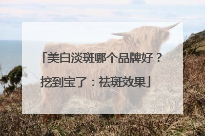 美白淡斑哪个品牌好？挖到宝了：祛斑效果