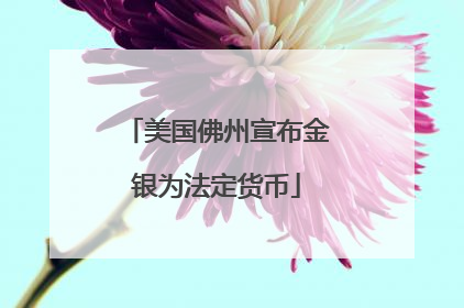 美国佛州宣布金银为法定货币