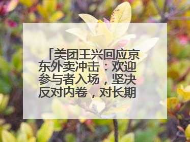 美团王兴回应京东外卖冲击：欢迎参与者入场，坚决反对内卷，对长期很有信心