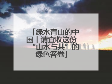 绿水青山的中国丨请查收这份“山水与共”的绿色答卷