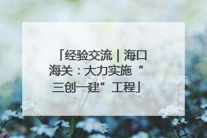 经验交流｜海口海关：大力实施“三创一建”工程