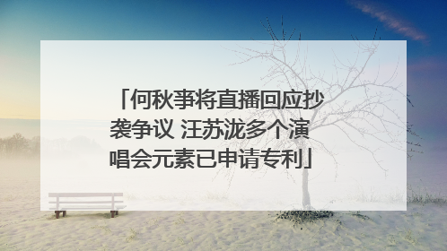 何秋亊将直播回应抄袭争议 汪苏泷多个演唱会元素已申请专利