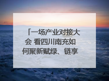 一场产业对接大会 看四川南充如何聚新赋绿、链享未来｜打赢经济发展翻身仗