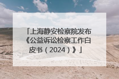 上海静安检察院发布《公益诉讼检察工作白皮书（2024）》