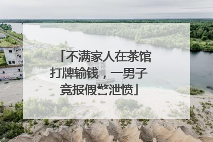 不满家人在茶馆打牌输钱，一男子竟报假警泄愤