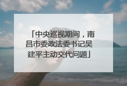 中央巡视期间，南昌市委政法委书记吴建平主动交代问题