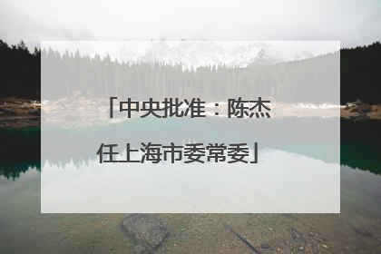 中央批准：陈杰任上海市委常委
