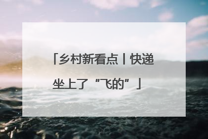 乡村新看点丨快递坐上了“飞的”