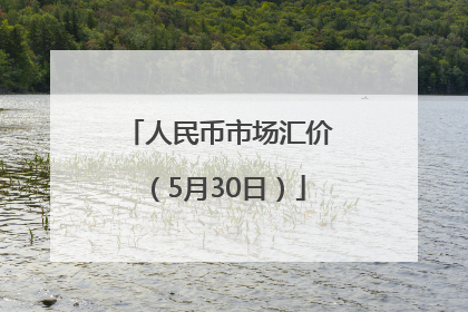 人民币市场汇价（5月30日）