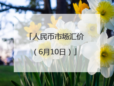 人民币市场汇价（6月10日）