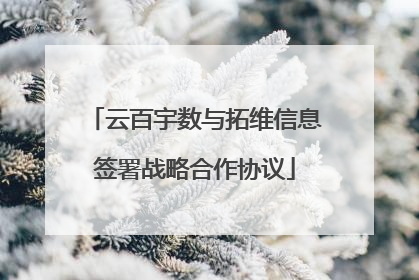 云百宇数与拓维信息签署战略合作协议