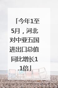 今年1至5月，河北对中亚五国进出口总值同比增长1.1倍