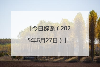 今日辟谣（2025年6月27日）