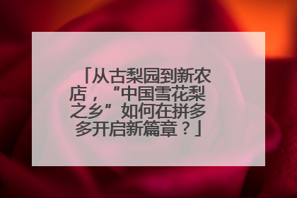 从古梨园到新农店，“中国雪花梨之乡”如何在拼多多开启新篇章？