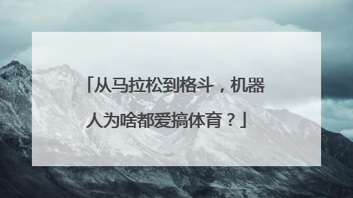 从马拉松到格斗，机器人为啥都爱搞体育？