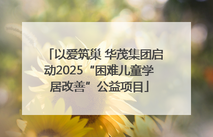 以爱筑巢 华茂集团启动2025“困难儿童学居改善”公益项目