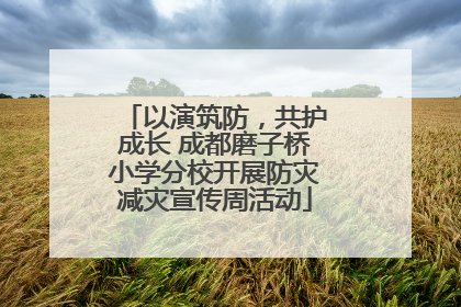 以演筑防，共护成长 成都磨子桥小学分校开展防灾减灾宣传周活动