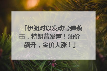 伊朗对以发动导弹袭击，特朗普发声！油价飙升，金价大涨！