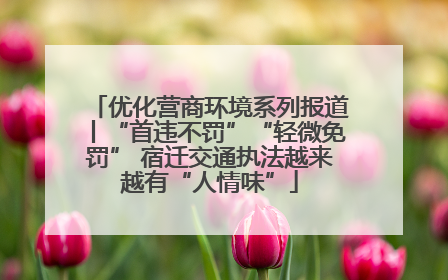 优化营商环境系列报道丨“首违不罚”“轻微免罚” 宿迁交通执法越来越有“人情味”