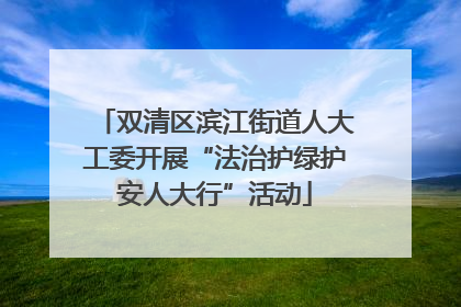 双清区滨江街道人大工委开展“法治护绿护安人大行”活动