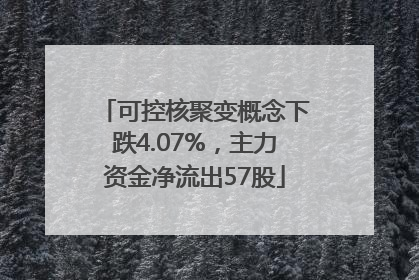可控核聚变概念下跌4.07%，主力资金净流出57股