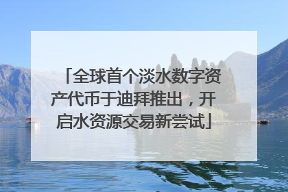 全球首个淡水数字资产代币于迪拜推出，开启水资源交易新尝试