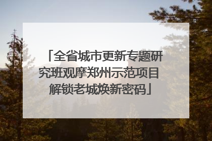 全省城市更新专题研究班观摩郑州示范项目 解锁老城焕新密码